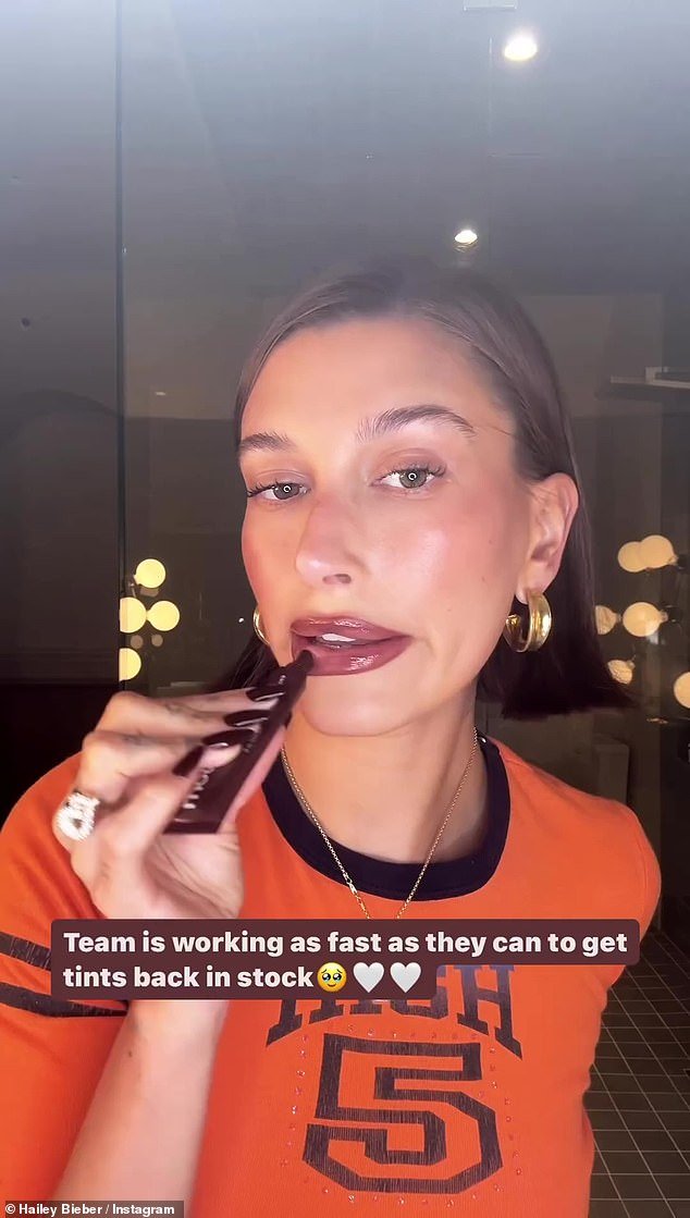 While applying it to her lips, Hailey assured her 50.7 million followers that she and her team are 