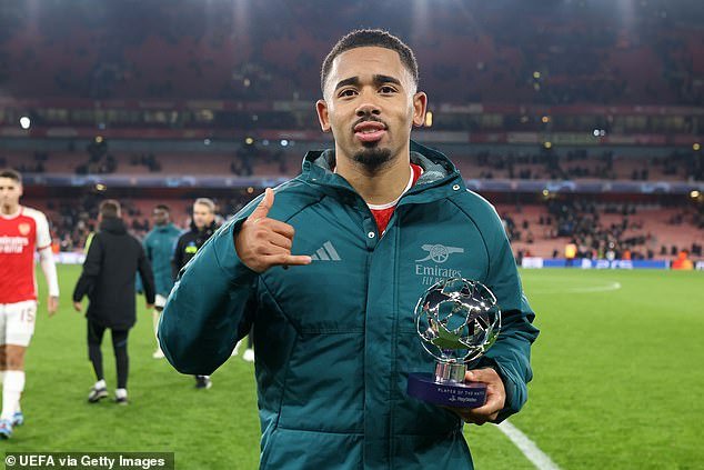 Arsenal and Brazilian striker Jesus has scored four goals in four Champions League games this season but has found the net just once in eight Premier League games