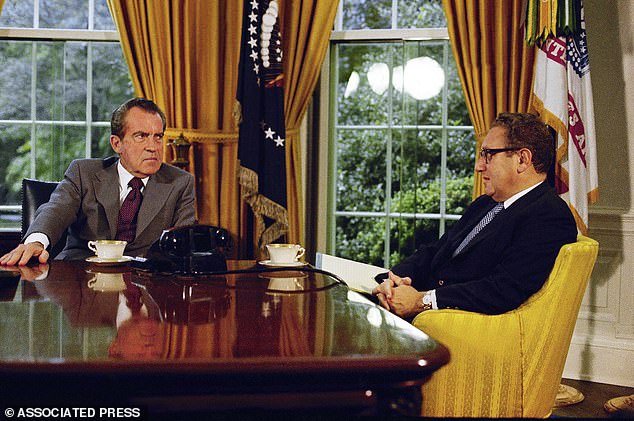 Henry Kissinger served as Secretary of State for Richard Nixon in October 1973, the two men in the Oval Office
