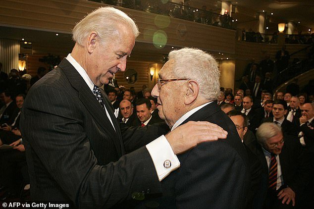 Joe Biden with Henry Kissinger in February 2009, when Biden was vice president