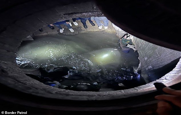 A dozen illegal immigrants were discovered Wednesday sneaking into El Paso, Texas through the city's underground storm drainage tunnels