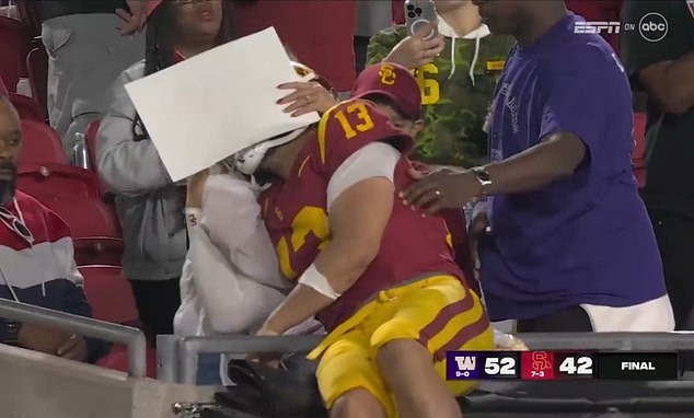 USC QB Caleb Williams appeared to have an emotional breakdown after a loss to No. 5 Washington