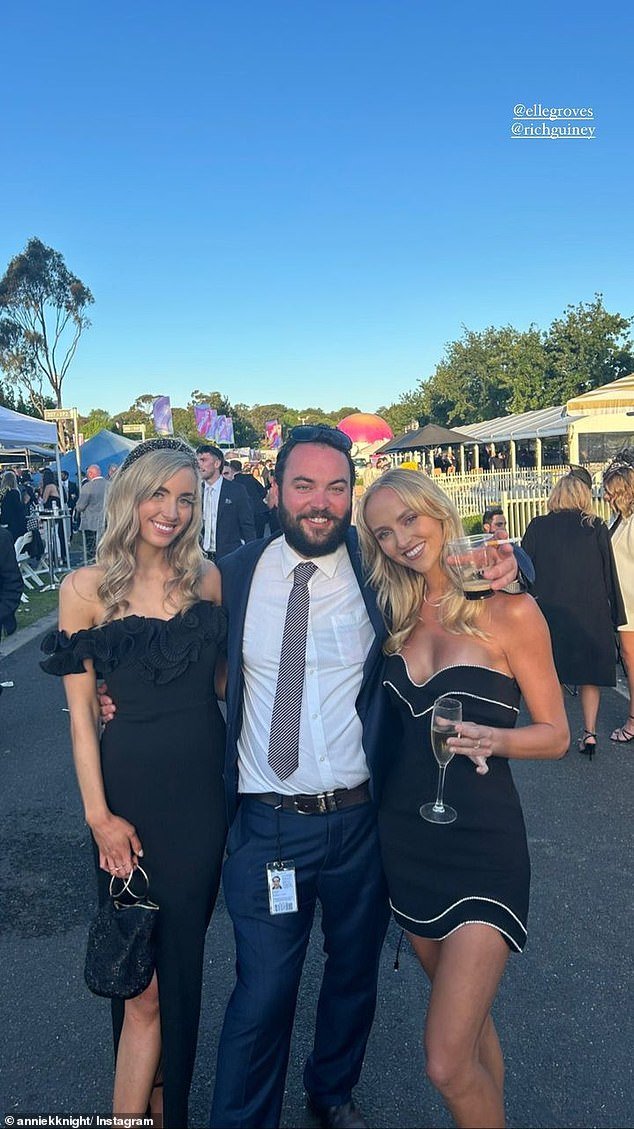 The 26-year-old entertainer, who sells raunchy videos and photos to fans for $14.99 a month, was forced to attend Derby Day at the Melbourne Cup as a regular punter after failing to score an invite to one of the exclusive birdcages at the Melbourne Cup.  In the photo, right, with friends