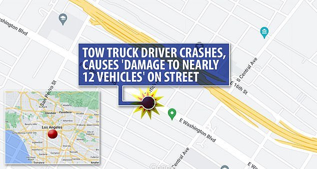 The unidentified truck driver was traveling north on Griffith Avenue through the intersection of Washington Boulevard in Los Angeles when the crash occurred