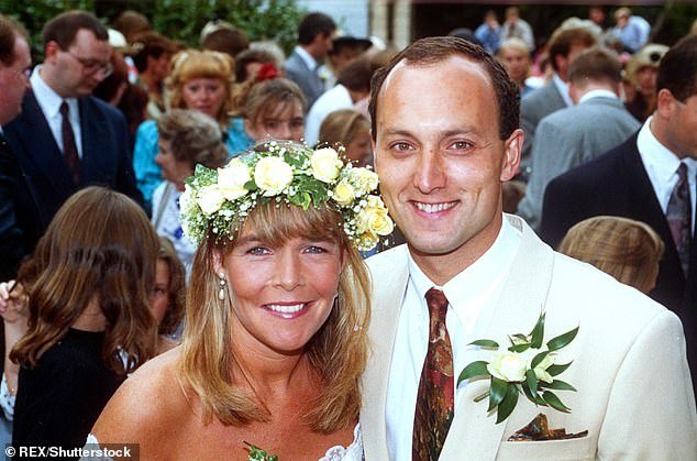 Wedding day: Linda married Mark Dunford in 1990, but it was reported that before last Christmas they had gone through 'a difficult period' in their marriage that they were trying to get through