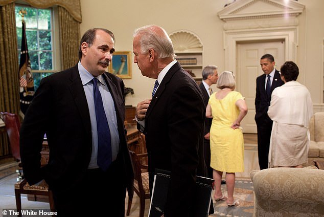 In 2009, Vice President Joe Biden speaks with senior adviser David Axelrod during a meeting in the Oval Office.  He has warned that Biden should rethink running in 2024