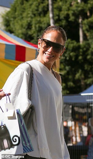 The latest: Jennifer Lopez, 51, was in a joking mood in Los Angeles on Sunday night as she told a group of admirers of her husband Ben Affleck, 51, to 