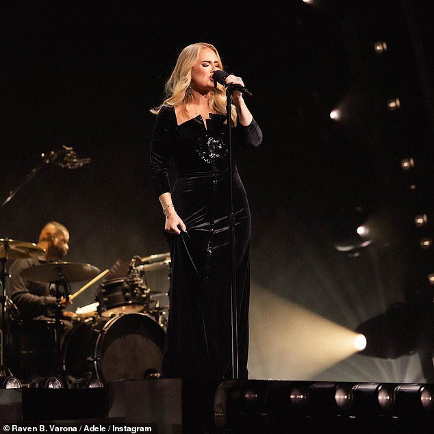 Like twins!  The Padam Padam star shared details of her 'intimate' concerts where, like Adele (pictured), she walks into the audience to interact with fans, after the British singer said her Vegas shows had turned her into a 'bit of a walker' .