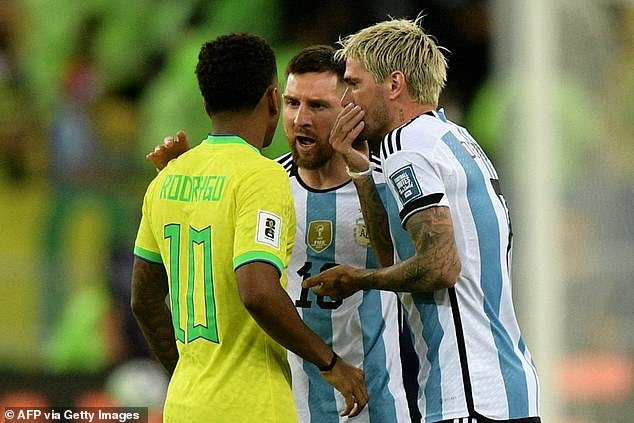 Lionel Messi and Rodrigo De Paul objected to something said by Brazilian Rodrygo
