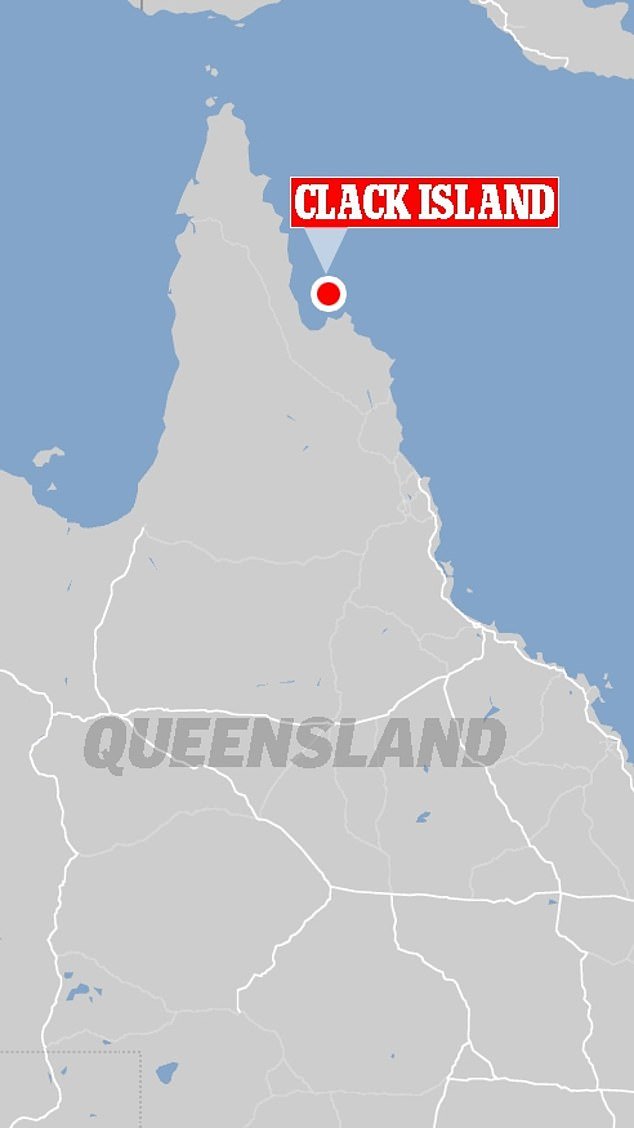 A man in his 20s has reportedly been bitten by a shark on Clack Island, in the Great Barrier Reef Marine Park, north of Cooktown