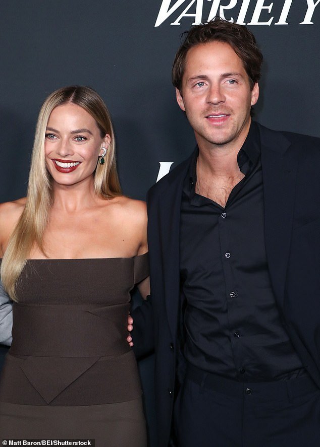 Margot Robbie has made a rare red carpet appearance with her husband Tom Ackerley.  The pair, one of Hollywood's most prominent power couples, stepped out for a swanky industry event in Los Angeles on Thursday.  Both shown