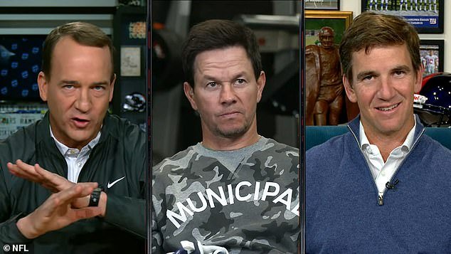 Mark Wahlberg looked like he wanted to be somewhere other than ESPN2's ManningCast