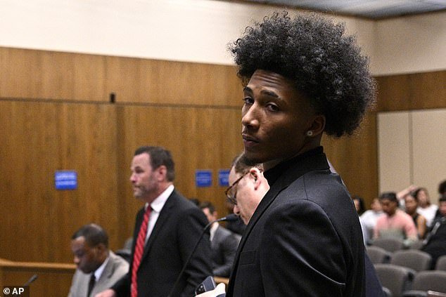 Mikey Williams looks on in the courtroom on Friday, October 27, 2023 in El Cajon, California