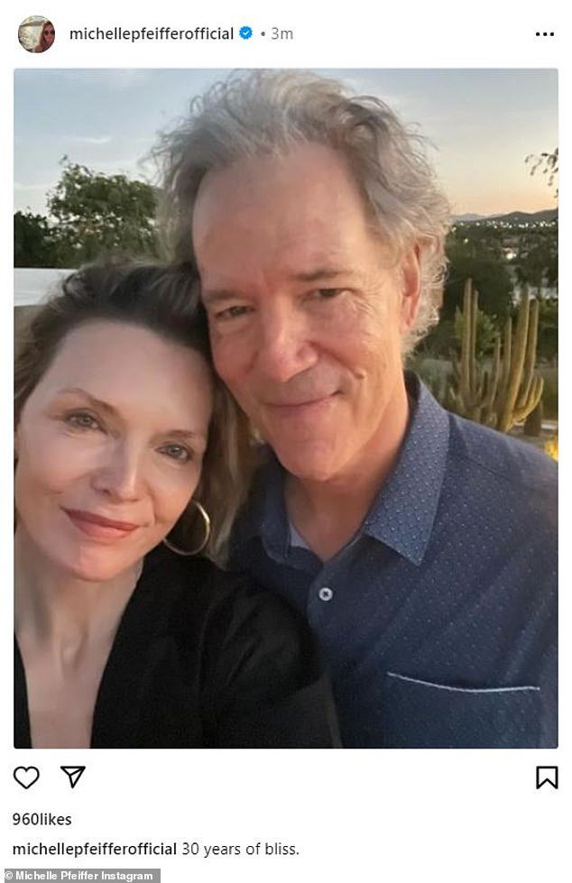 Milestone: Michelle Pfeiffer celebrated a major milestone with her husband David E. Kelley, 30 years of marriage