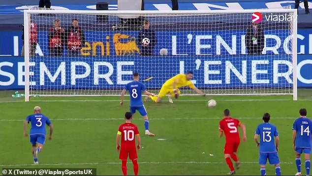 Jorginho failed to score from the penalty spot for Italy against North Macedonia on Friday evening