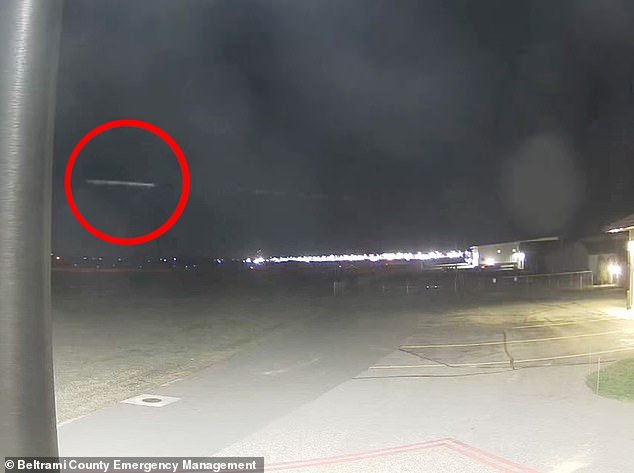 NASA analyzed footage from an airport that captured a line of an object 