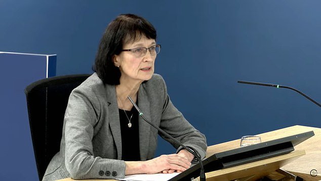 Professor Dame Jenny Harries (pictured), who now heads the UK's Health Security Agency, said the evidence that face coverings reduce the spread of viruses is 'uncertain' as it is difficult to separate their effect from other Covid -control measures.