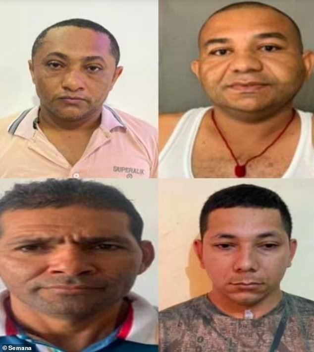 Photos have been released of the four men arrested in Colombia over the kidnapping of Luis Diaz's father - they will appear in court on Sunday
