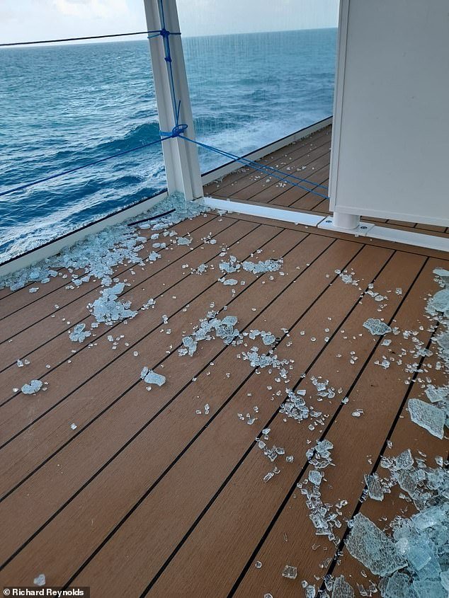 A passenger aboard the storm-lashed Saga cruise ship revealed that people on board screamed for their lives as 30-foot waves crashed into the windows