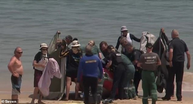 Emergency services are on the scene after the shocking shark attack