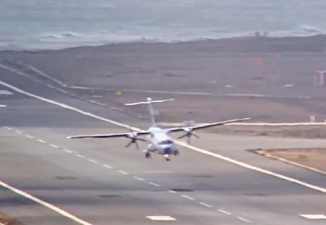 This is the terrifying moment a passenger plane bounced uncontrollably on a runway as it landed on a Spanish holiday island