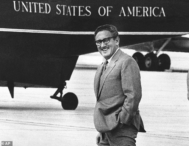 Former US Secretary of State Henry Kissinger at Andrews Air Force Base near Washington, in 1972