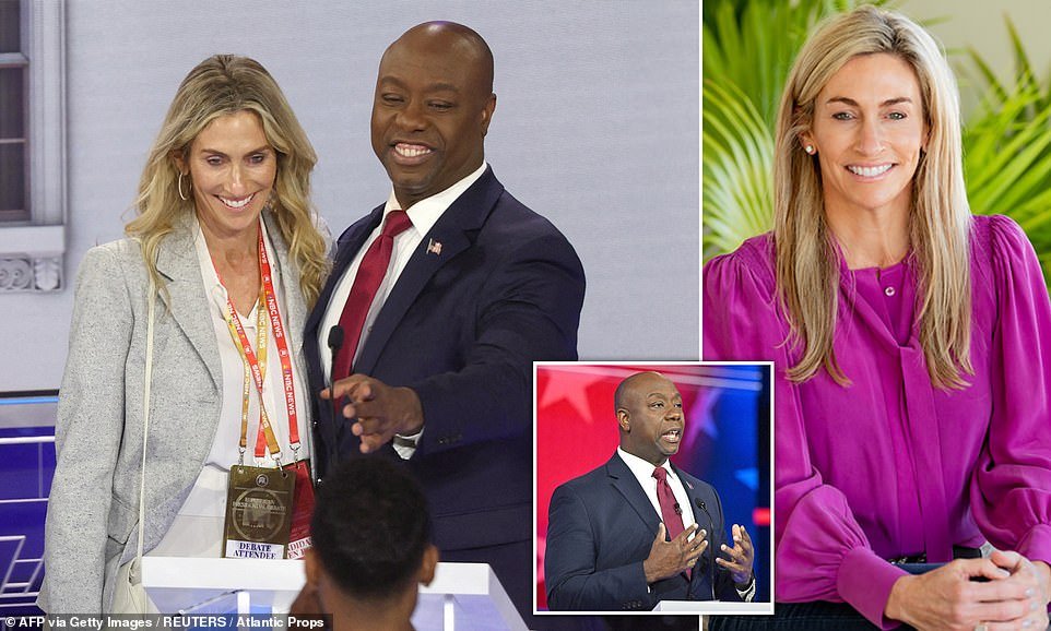Tim Scott ended months of speculation about his love life by bringing his girlfriend on stage after the Republican presidential debate in Miami.  The 58-year-old senator from South Carolina made his first public appearance with Charleston interior designer Mindy Noce, 47, after Wednesday's showdown between the GOP candidates.  Scott posed for photos with the mother of three behind his debate lectern and briefly held her hand in a touching moment after a tense night in the GOP primaries.