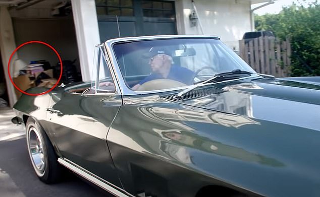 Footage from a Biden campaign video shows him reversing his classic Stingray into his garage.  He is seen backing his Corvette into a garage full of papers at his Wilmington home