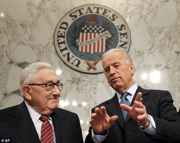 Henry Kissinger with Joe Biden in June 2007, when Biden was chairman of the Senate Foreign Relations Committee