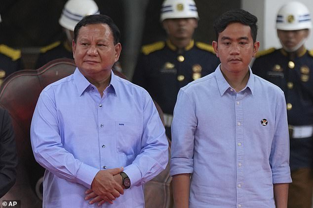 Presidential candidate Prabowo Subianto, left, and his running mate Gibran Rakabuming Raka