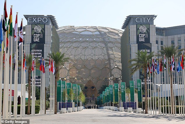 A general view of the UNFCCC COP28 climate conference in Expo City Dubai on December 1