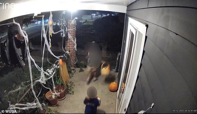 The incident was captured on a Ring doorbell camera and shows the children walking to the building in the Hillcrest neighborhood on October 12 around 8:30 p.m.