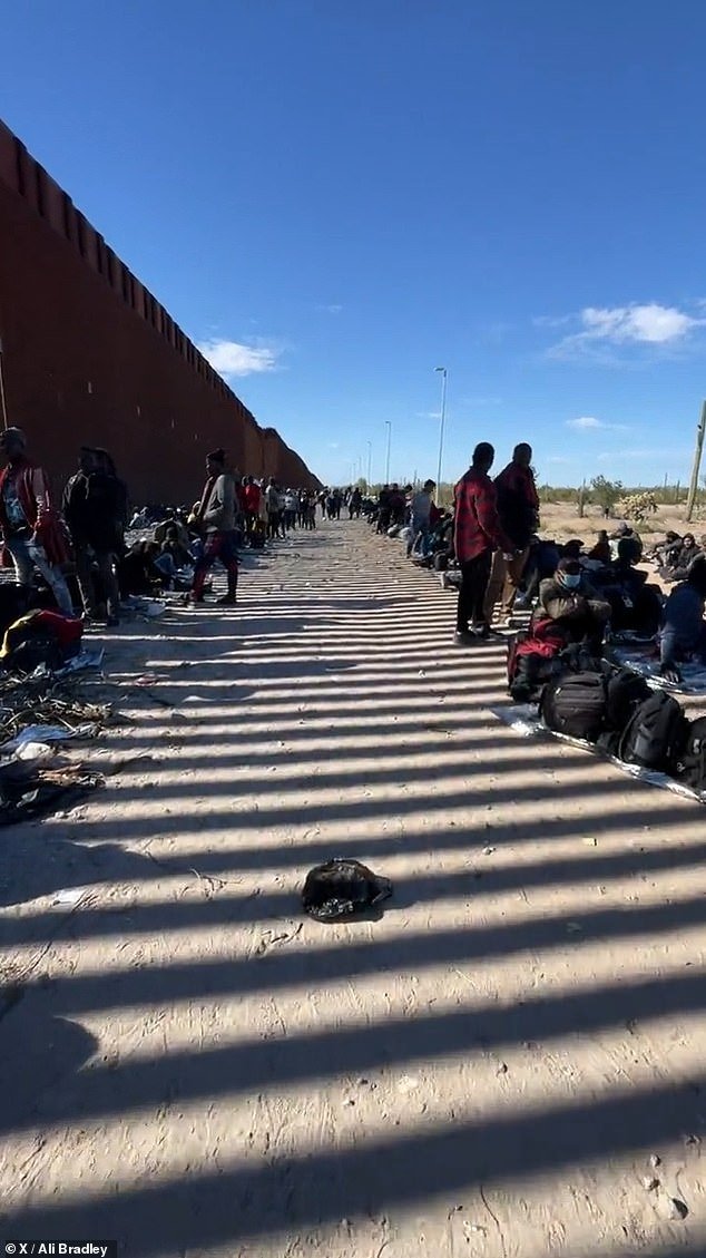 Here you see a section of border near the headquarters of the Tuscon Sector Border Patrol