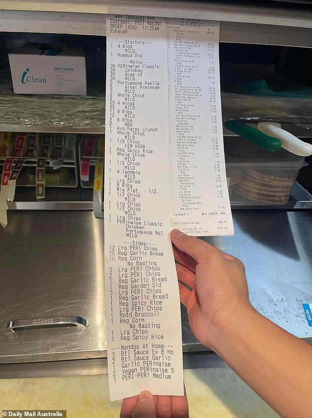 On Thursday, the 28-year-old American rapper bilked 50 of his friends and crew members out of a whopping $1,527.45 worth of food from the fast-food restaurant chain.