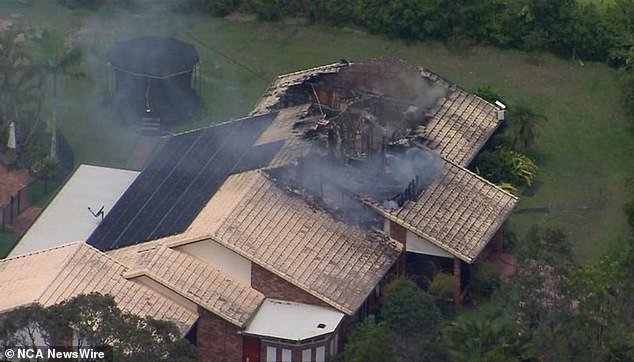 A Queensland Fire and Rescue spokesperson said nine crews were initially called to reports of a house fire in Maudsland at around noon on Monday.