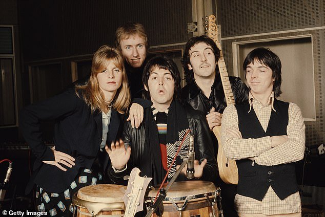 In 1971, Denny formed Wings with former Beatle Paul and his wife Linda.  Denny played guitar, bass and sang (L-R: keyboardist Linda McCartney, drummer Geoff Britton, singer and bassist Paul McCartney, guitarist Denny Laine and guitarist Jimmy McCulloch pictured in 1974)