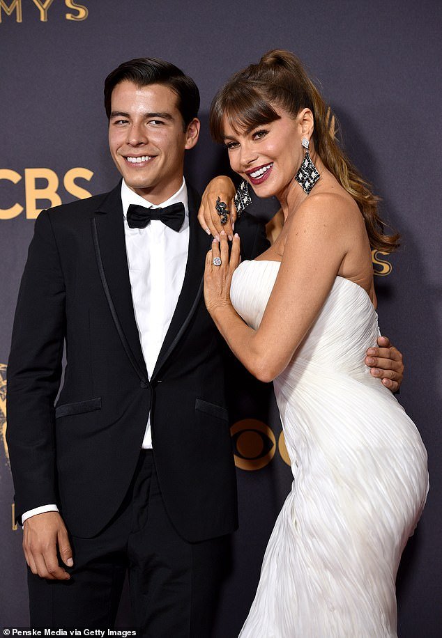 Manolo is Sofia's son from her first marriage to Joe Gonzalez;  pictured 2017