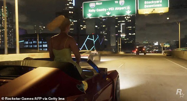 Upon its release in 2013, Grand Theft Auto V made £650 million on its first day of sales.  Pictured: A scene from the GTA 6 trailer