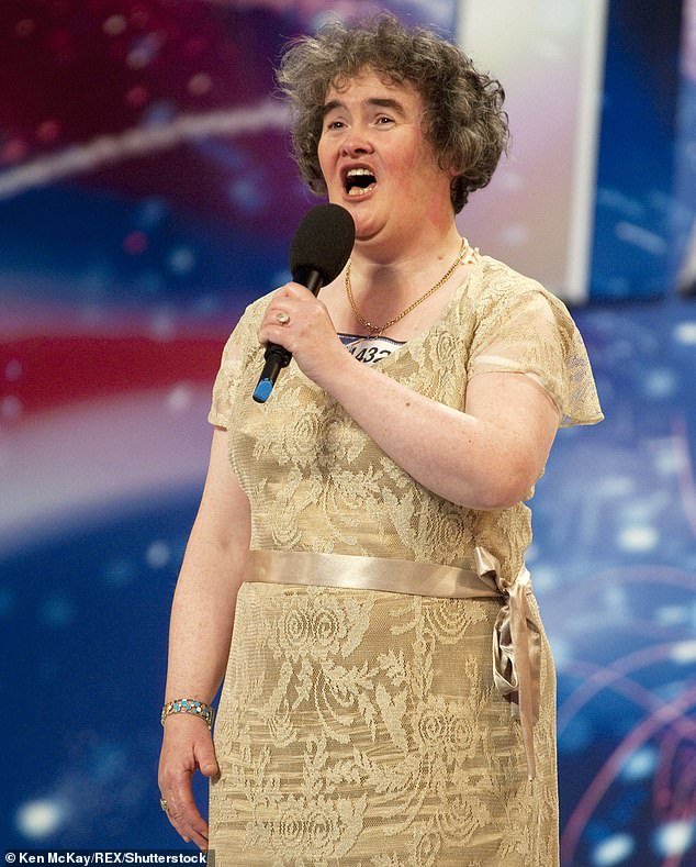 The American singer was joined by the Britain's Got Talent star in Glasgow and the two shared the stage for a song (Susan pictured during her first audition on Britain's Got Talent in 2009)