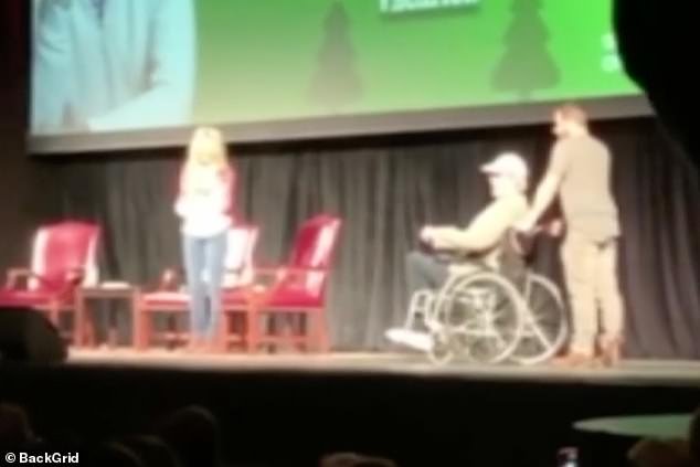 Chase arrived on stage in a wheelchair before walking toward the audience at Shea's Performing Arts Center