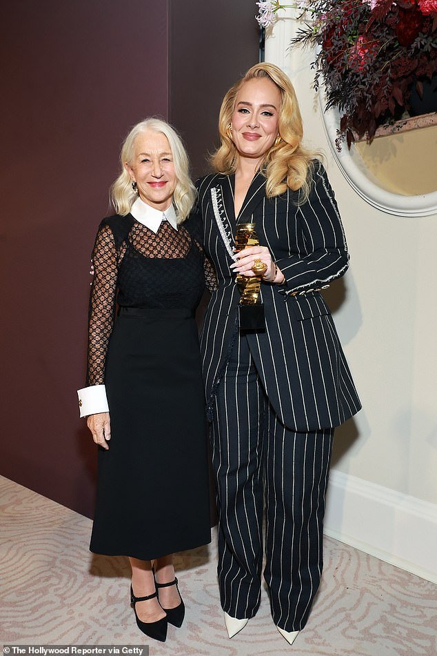 Mirren presented Adele with the Sherry Lansing Leadership Award