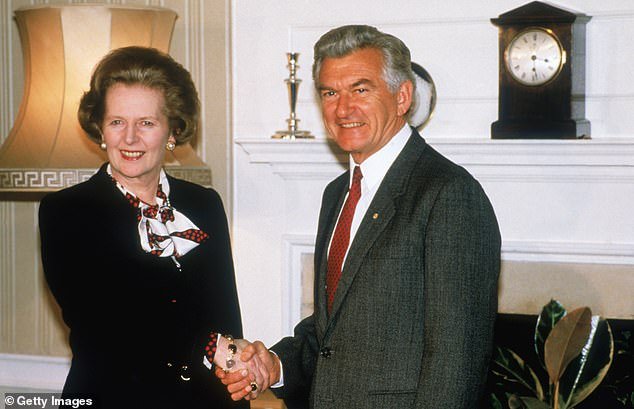 Brown told attendees at his book launch that the Australian leader (pictured with Thatcher in 1986) launched an unprintable tirade against the British prime minister during a much-publicized rugby tour of South Africa while the country was still in the grip of apartheid.