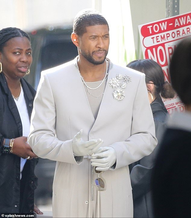 The sighting comes a month after it was announced that Usher will not be compensated for his performance at the Super Bowl Halftime Show in February.