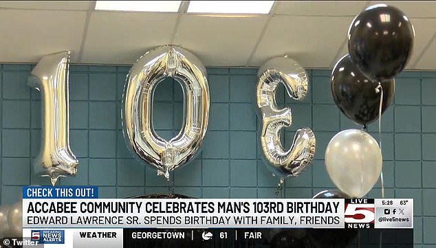 Lawrence proved age is just a number when he turned 103 on Sunday and reminisced about his life at a community center in Charleston, South Carolina