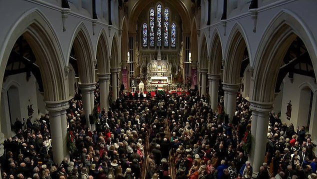 The church in Co Tipperary was packed with mourners after MacGowan's coffin made the 90 mile journey from Dublin