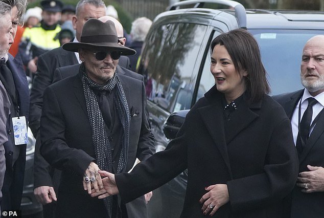 Depp arrived at St Mary's of the Rosary Church in Nenagh, County Tipperary, after as many as 30,000 people descended on Dublin to pay their respects to the late rock star