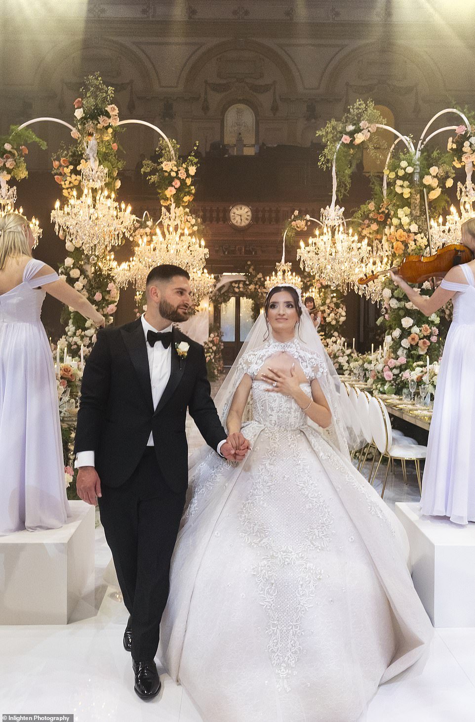 Linda Estephan and Amanuel Khoury got married on October 14 in a dream ceremony that took 1,000 hours to complete