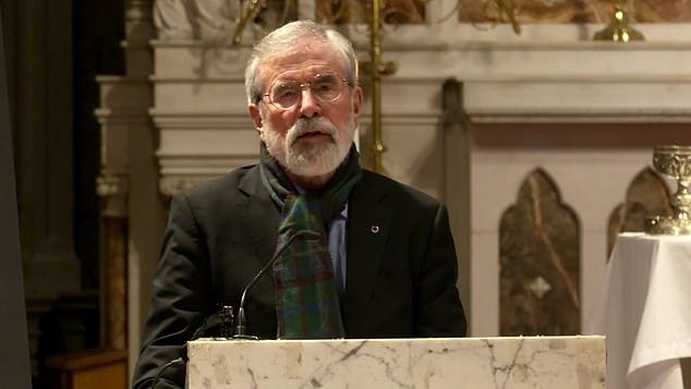 Former Sinn Fein leader Gerry Adams gave an opening speech at the funeral, praising MacGowan's 