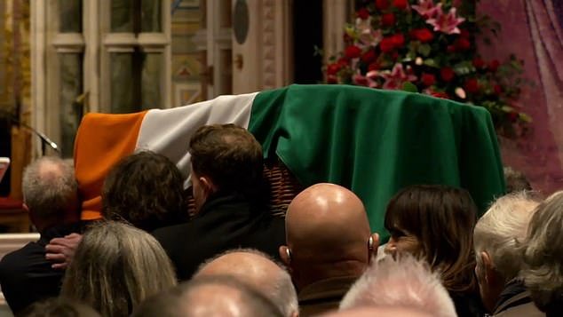 MacGowan's coffin will be brought into the church ahead of yesterday's funeral service after the singer died at home last week