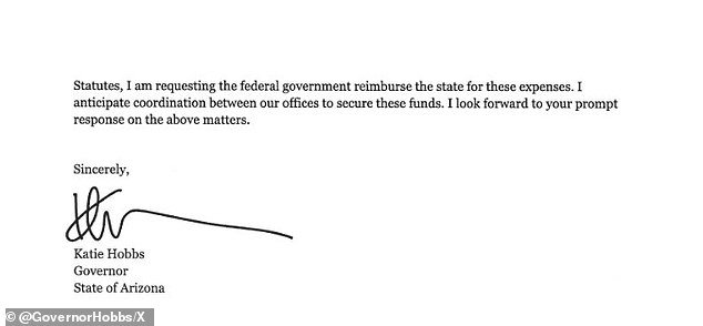 In a letter dated Friday, which Hobbs released publicly, the governor requested more than $512 million in federal funds to reimburse the state for spending on the border crisis.